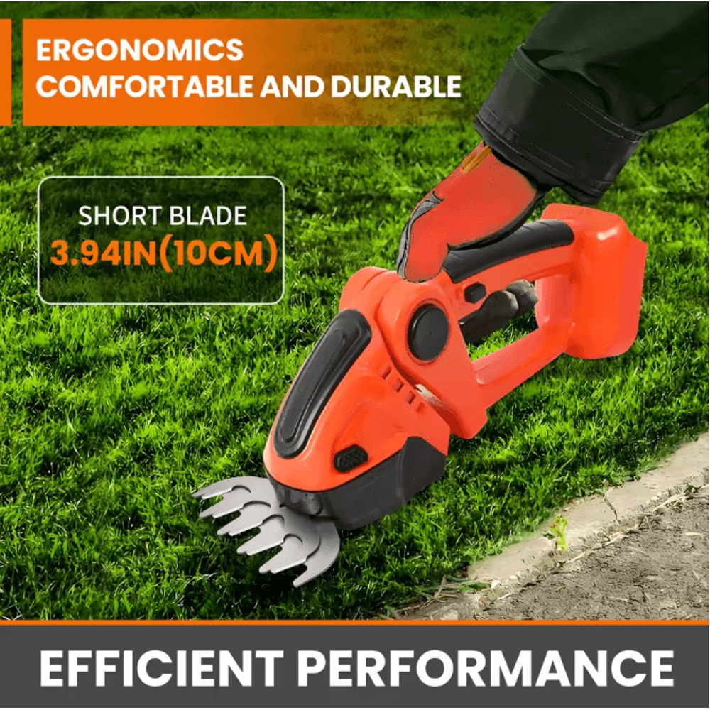 390W 24V Cordless Hedge Trimmer And Grass Cutter 2in1 With Dual Batteries And Charger 2