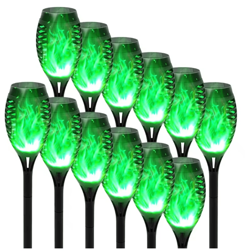 Solar Flickering Flame Outdoor Garden Light Landscape Stake Waterproof Solar Yard Decor 9