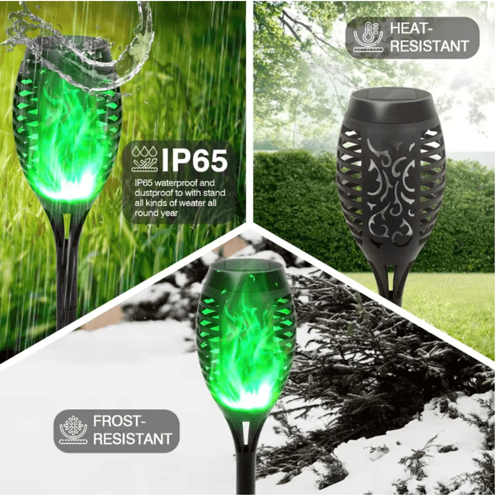 Solar Flickering Flame Outdoor Garden Light Landscape Stake Waterproof Solar Yard Decor 1