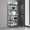 5Tier Heavy Duty Metal Shelving Unit With Wheels Adjustable Foldable Storage Rack For Home Kitchen 0