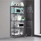 5Tier Heavy Duty Metal Shelving Unit With Wheels Adjustable Foldable Storage Rack For Home Kitchen 0