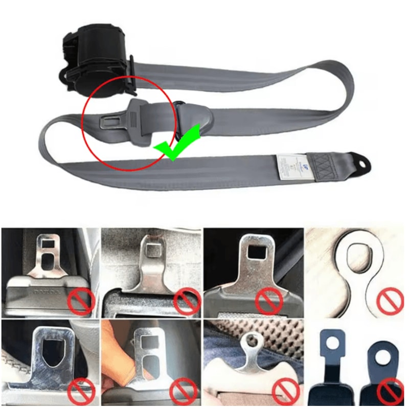 3Point Retractable Automatic Car Safety Belt Kit With Adjustable Shoulder Strap For Sedan Truck Bus 3
