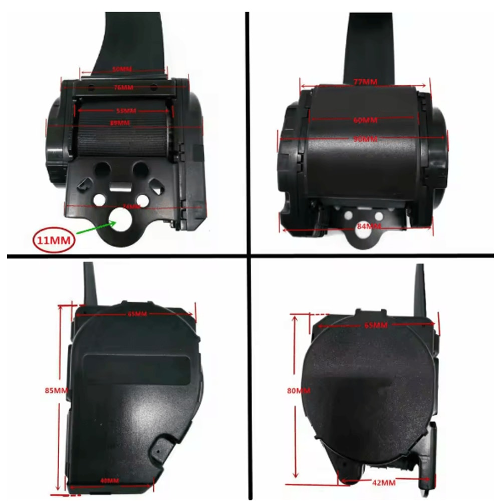 3Point Retractable Automatic Car Safety Belt Kit With Adjustable Shoulder Strap For Sedan Truck Bus 6