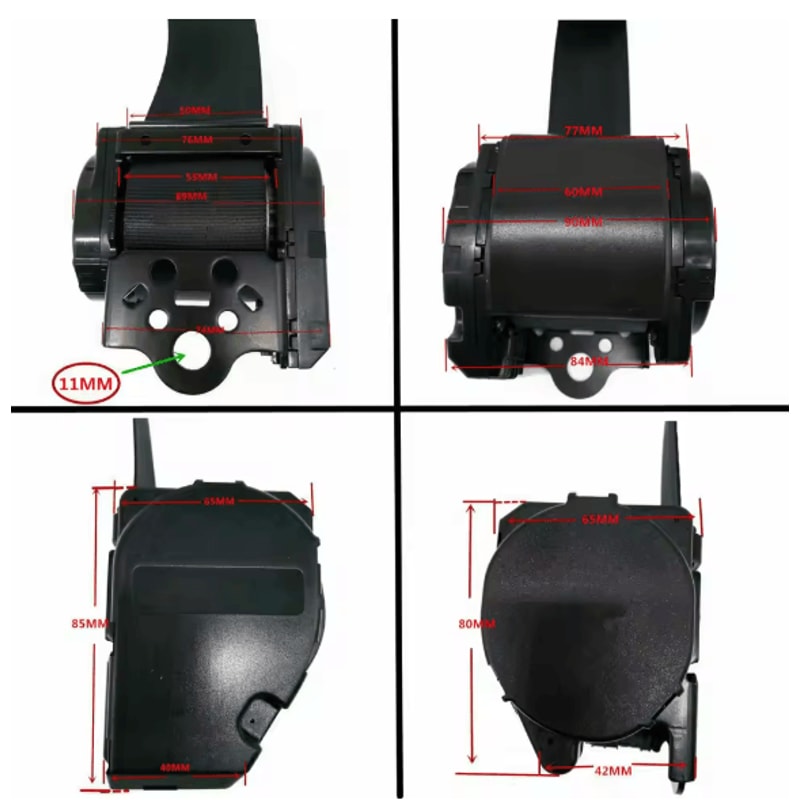 3Point Retractable Automatic Car Safety Belt Kit With Adjustable Shoulder Strap For Sedan Truck Bus 6