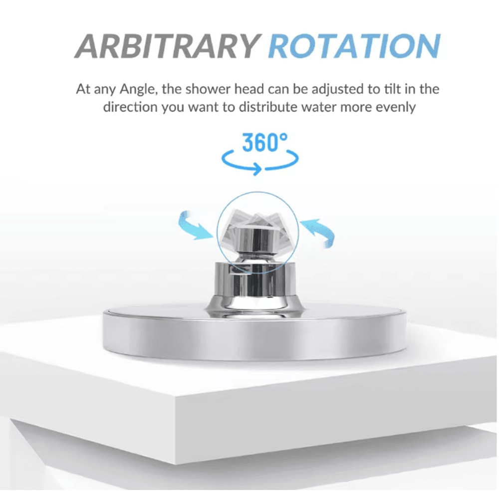 6Inch High Pressure Stainless Steel Wall Mounted Rainfall Shower Head Adjustable Replacement 6