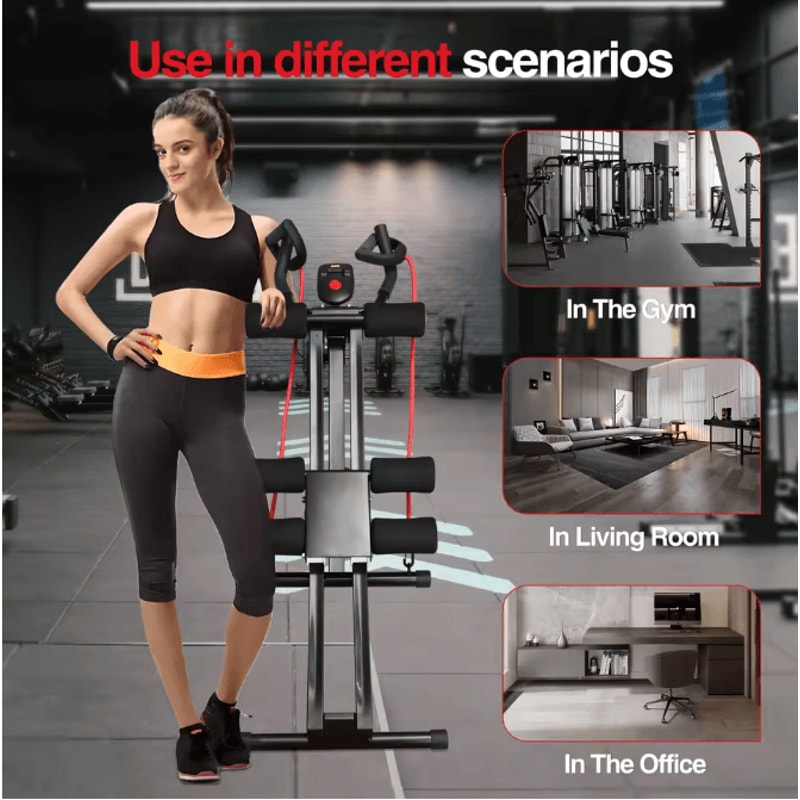 Foldable Ab Machine Core Trainer With LCD Display For Home Gym Fitness Workout 3