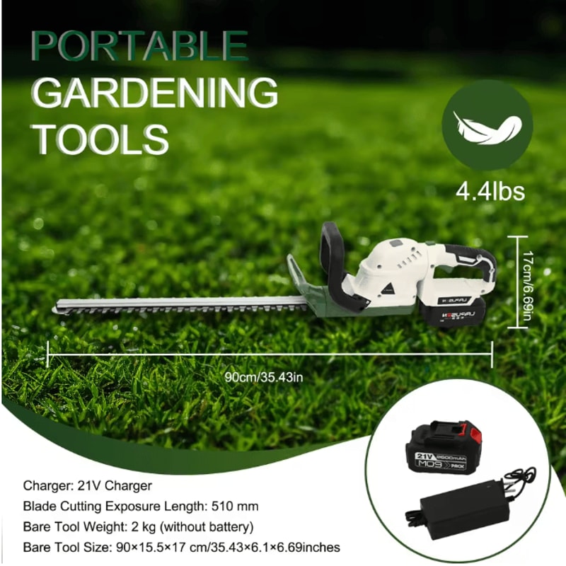 21V Cordless Rotary Trimmer With 20Inch DualAction Blade And 30Ah Battery With Fast Charger 5