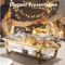 4Pack 8QT Rectangular SemiGoldPlated Stainless Steel Chafing Dish Buffet Set With Warmers 4