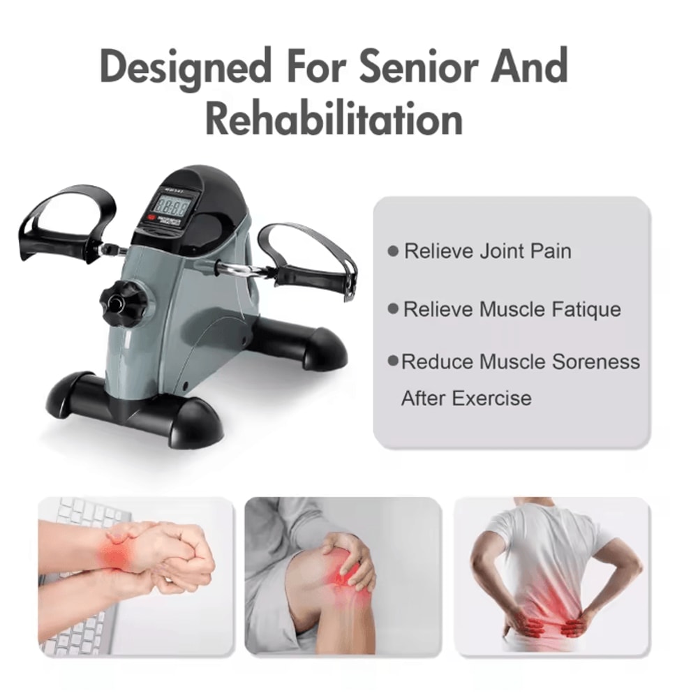 Motorized Mini Under Desk Pedal Exerciser Bike With LCD Display For Leg Arm And Knee Workout 2