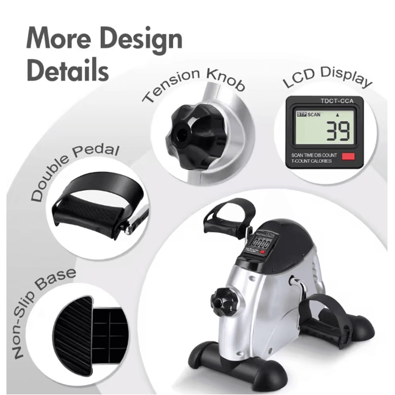 Motorized Mini Under Desk Pedal Exerciser Bike With LCD Display For Leg Arm And Knee Workout 4