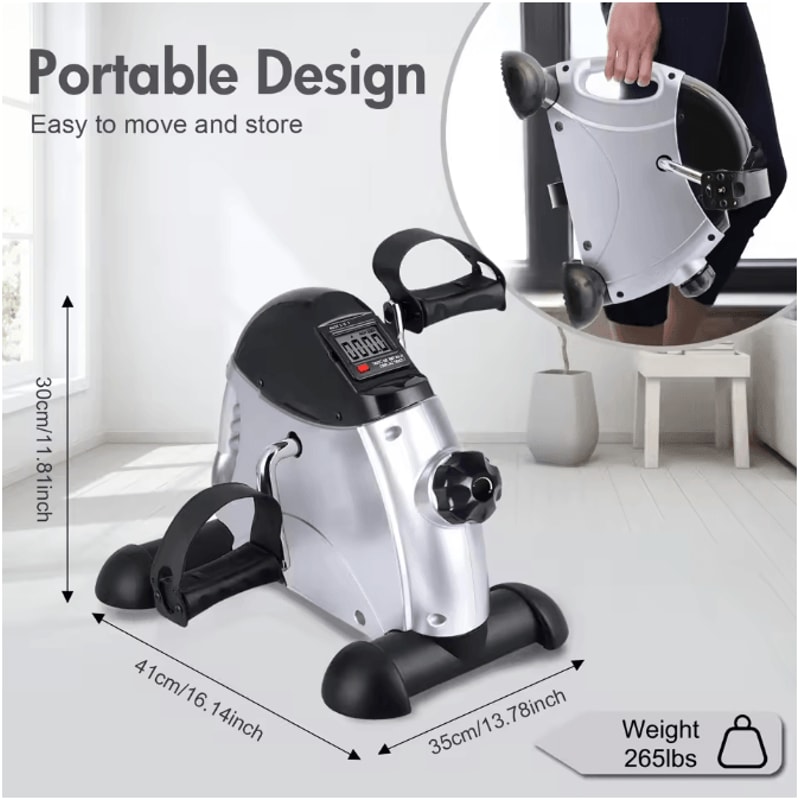 Motorized Mini Under Desk Pedal Exerciser Bike With LCD Display For Leg Arm And Knee Workout 5