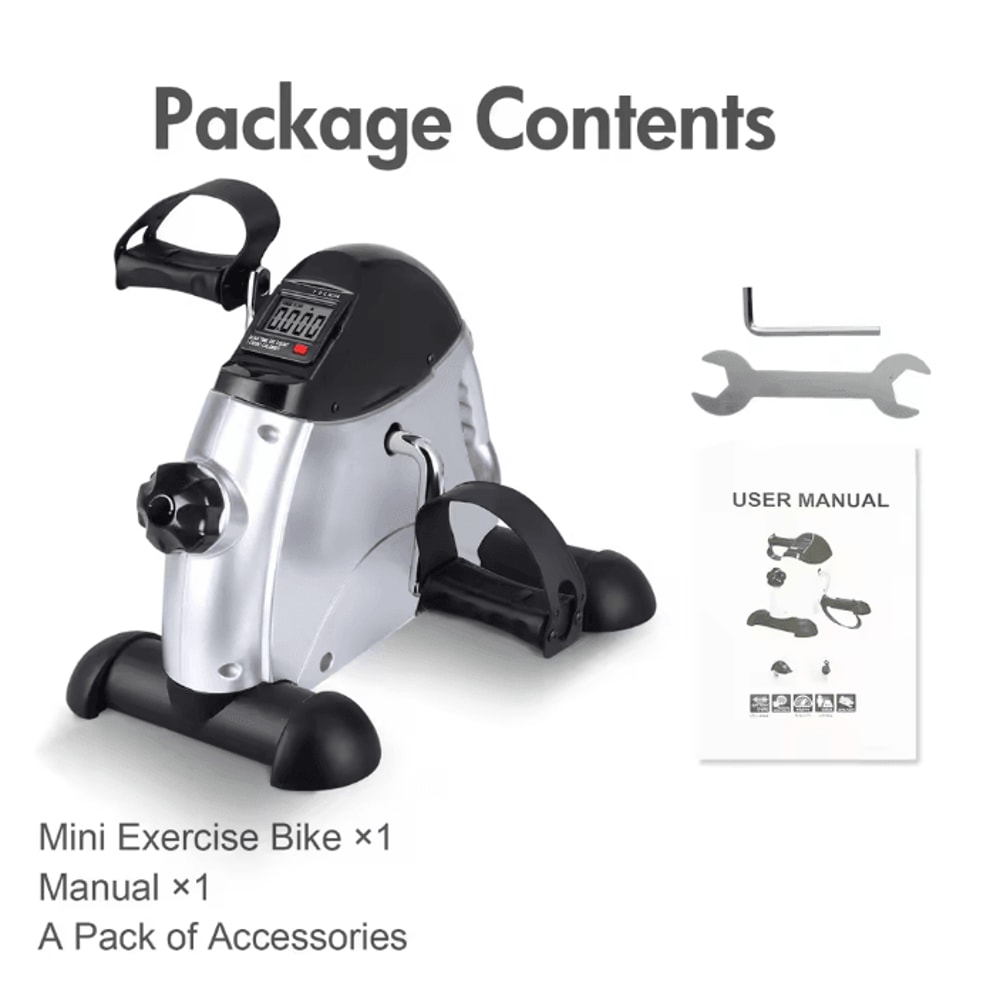 Motorized Mini Under Desk Pedal Exerciser Bike With LCD Display For Leg Arm And Knee Workout 8