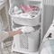 24Tier Rolling Laundry Basket Cart With Removable Storage Buckets Plastic Hamper With 4 Wheels 2