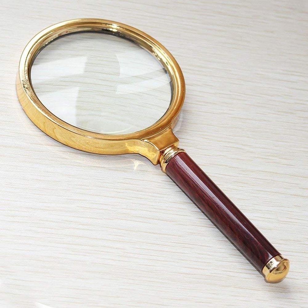 Handheld Metal 50x HighDefinition Magnifying Glass Metal Frame Magnifier For Reading Scientific Ex