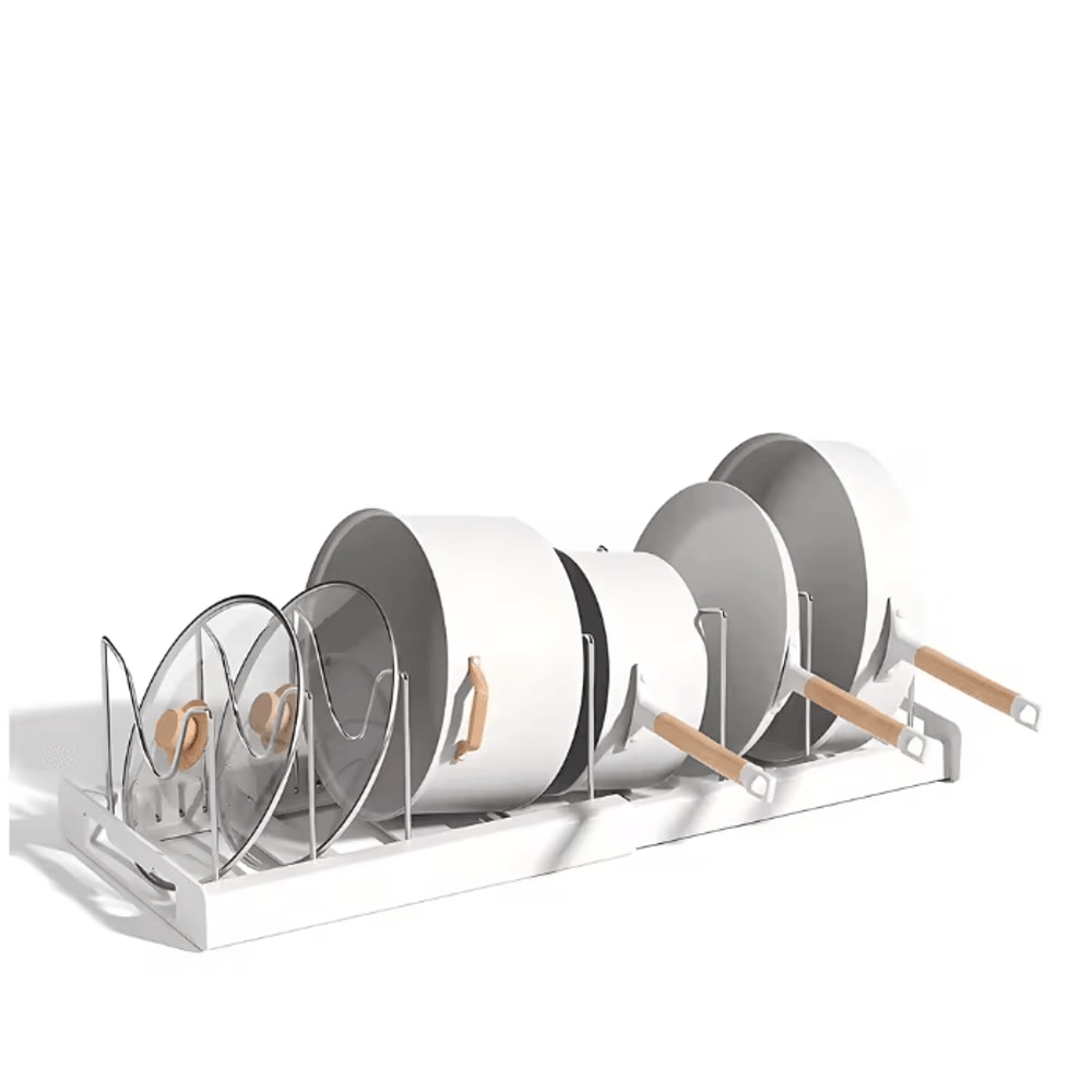 Expandable Utensil And Cookware Storage Rack With 12 Adjustable Shelves For Kitchen Cabinets 0