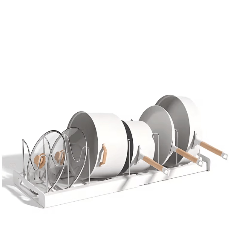 Expandable Utensil And Cookware Storage Rack With 12 Adjustable Shelves For Kitchen Cabinets 0