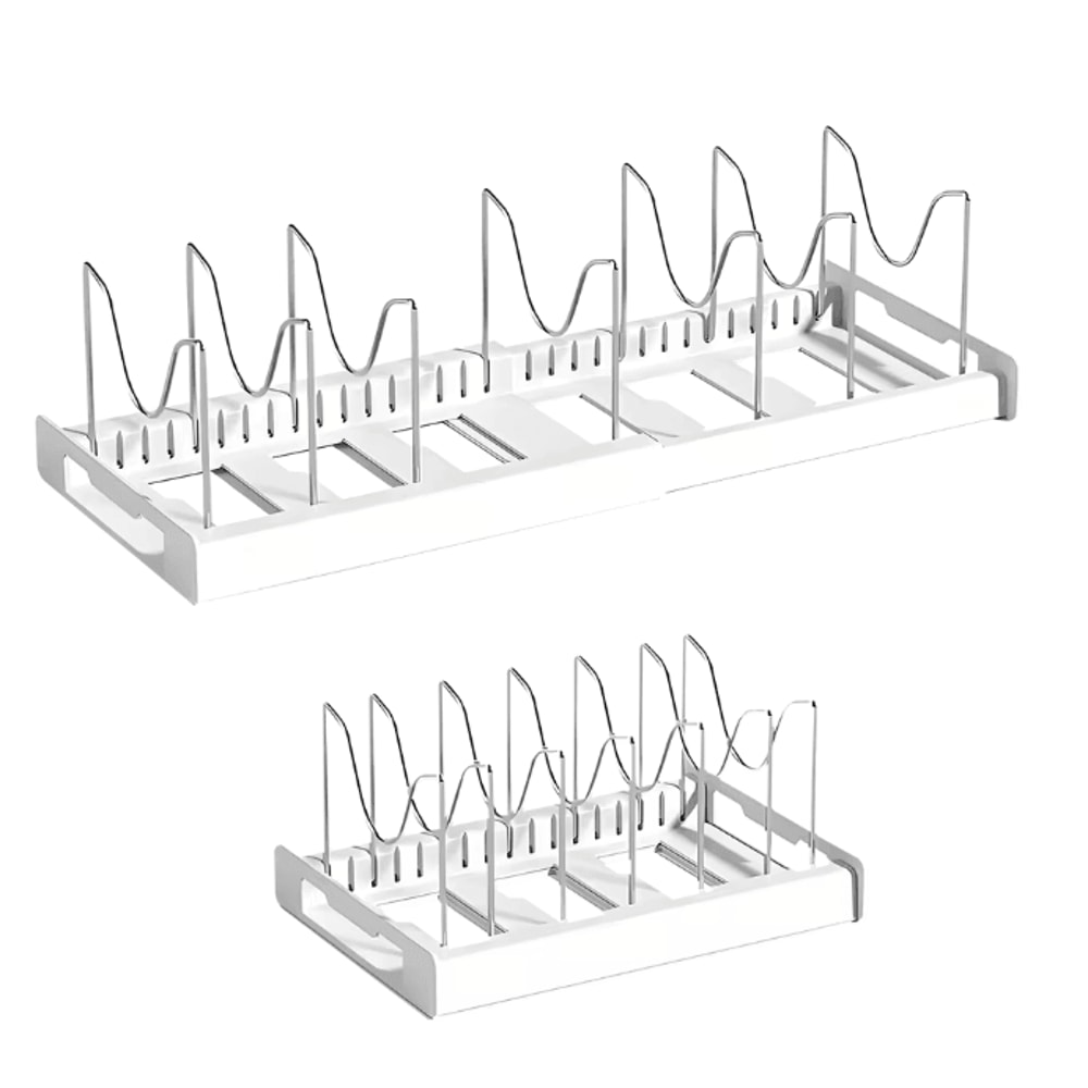 Expandable Utensil And Cookware Storage Rack With 12 Adjustable Shelves For Kitchen Cabinets 1