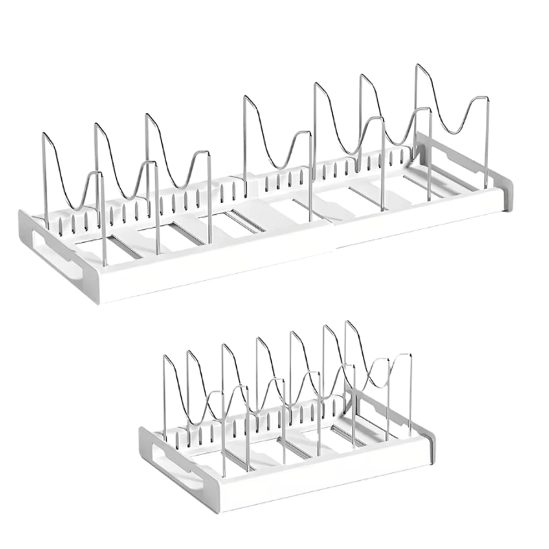 Expandable Utensil And Cookware Storage Rack With 12 Adjustable Shelves For Kitchen Cabinets 1