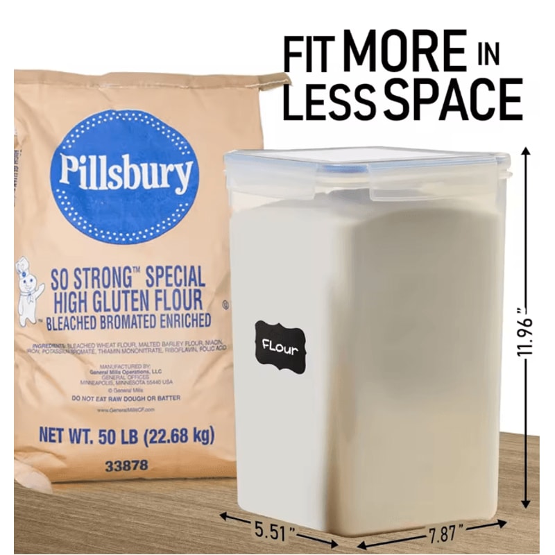 2Pack 85 L Airtight Food Storage Containers With Lids And Labels For Kitchen Pantry Organization 6