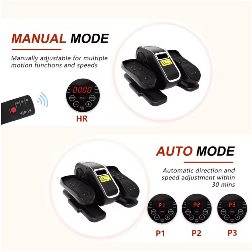 Electric Under Desk Elliptical Pedal Exerciser With LCD Display And Remote Control 12 Adjustable Sp 2