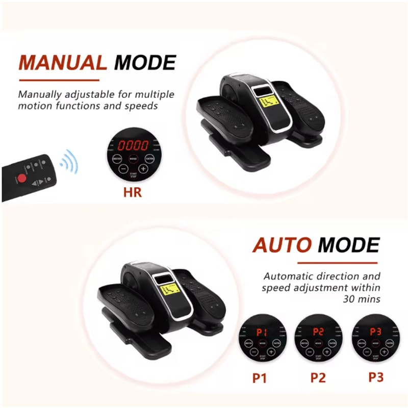Electric Under Desk Elliptical Pedal Exerciser With LCD Display And Remote Control 12 Adjustable Sp 2