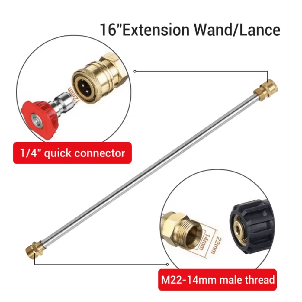 Premium HighPressure Washer Gun With Power Washer Spray Wand And 5 Quick Connect Nozzles 5