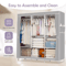 Large Capacity Portable Wardrobe Closet Storage Organizer With Dustproof Non Woven Fabric Cover And 0