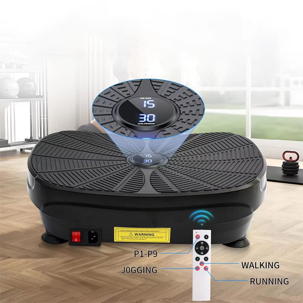 Portable Vibration Plate Exercise Machine With Resistance Bands And 9 Preset Modes For Whole Body W 0
