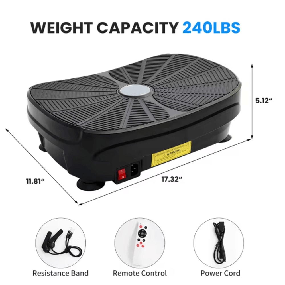 Portable Vibration Plate Exercise Machine With Resistance Bands And 9 Preset Modes For Whole Body W 6