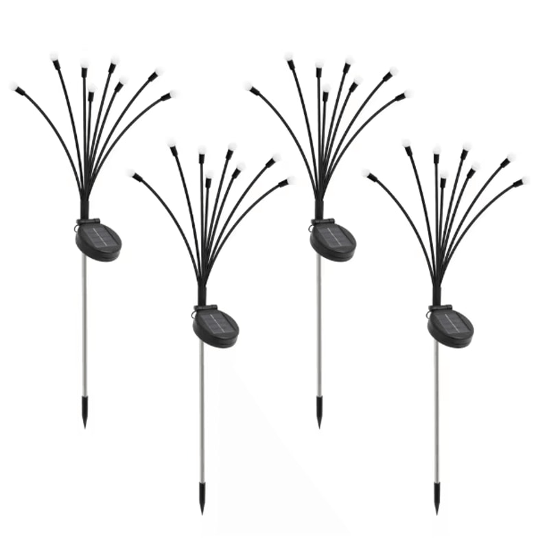 8 Head Solar Firefly Lights Waterproof Swaying Outdoor Garden Pathway Lights With Flexible Stems 7