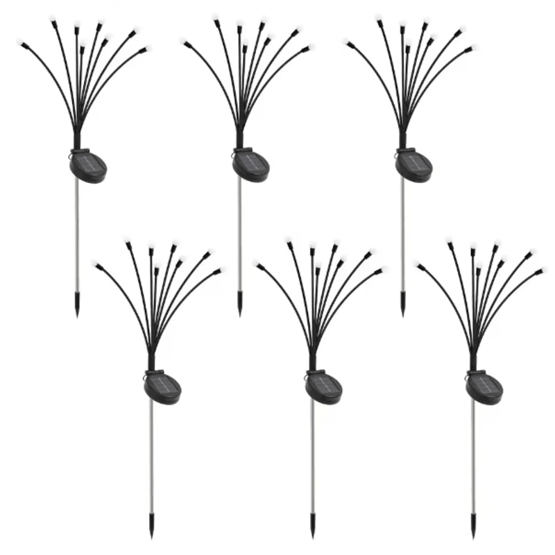 8 Head Solar Firefly Lights Waterproof Swaying Outdoor Garden Pathway Lights With Flexible Stems 8