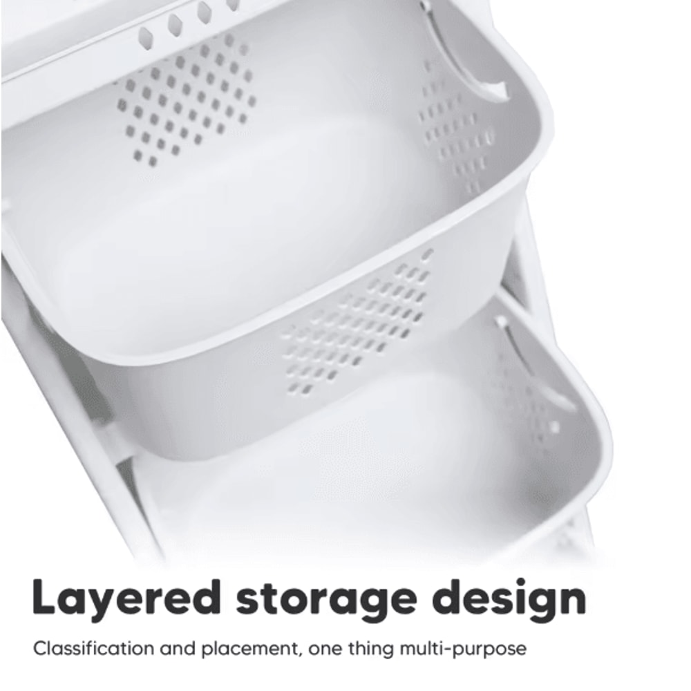 2 Or 4 Tier Rolling Laundry Hamper Cart With Removable Baskets And 360 Wheels For Easy Sorting In W