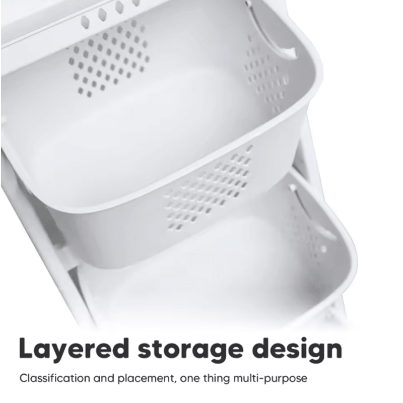 2 Or 4 Tier Rolling Laundry Hamper Cart With Removable Baskets And 360 Wheels For Easy Sorting In W