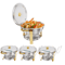 5 Qt Round Stainless Steel Buffet Warmer Chafing Dish Set With Half Gold Accent For Parties And Cat 0