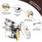 5 Qt Round Stainless Steel Buffet Warmer Chafing Dish Set With Half Gold Accent For Parties And Cat 2