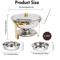 5 Qt Round Stainless Steel Buffet Warmer Chafing Dish Set With Half Gold Accent For Parties And Cat 5