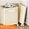 Large Foldable Rolling Laundry Basket Plastic Hamper With Removable Bag For Bathroom Balcony And Be 1