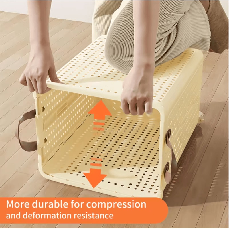 Large Foldable Rolling Laundry Basket Plastic Hamper With Removable Bag For Bathroom Balcony And Be 4