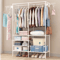 Freestanding Metal Garment Rack With Shelves And Shoe Organizer Storage For Bedroom Closet 0