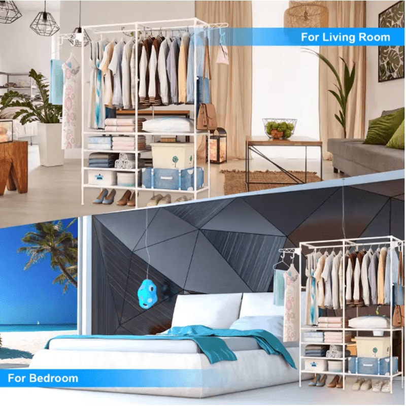 Freestanding Metal Garment Rack With Shelves And Shoe Organizer Storage For Bedroom Closet 2