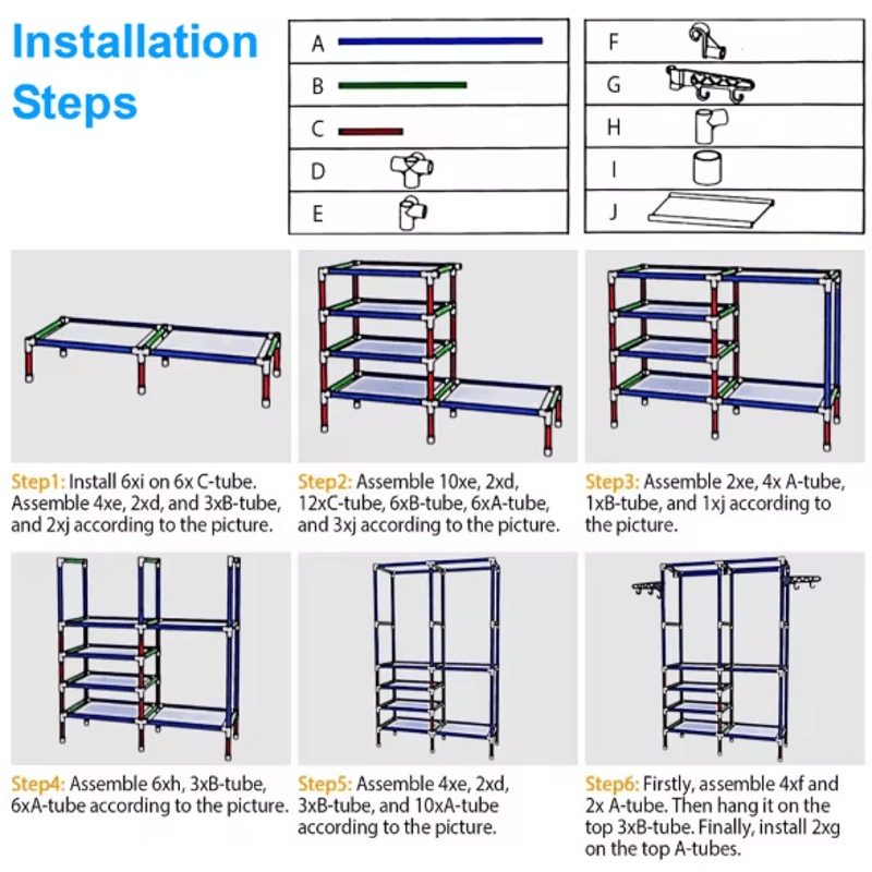 Freestanding Metal Garment Rack With Shelves And Shoe Organizer Storage For Bedroom Closet 3