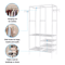 Freestanding Metal Garment Rack With Shelves And Shoe Organizer Storage For Bedroom Closet 8