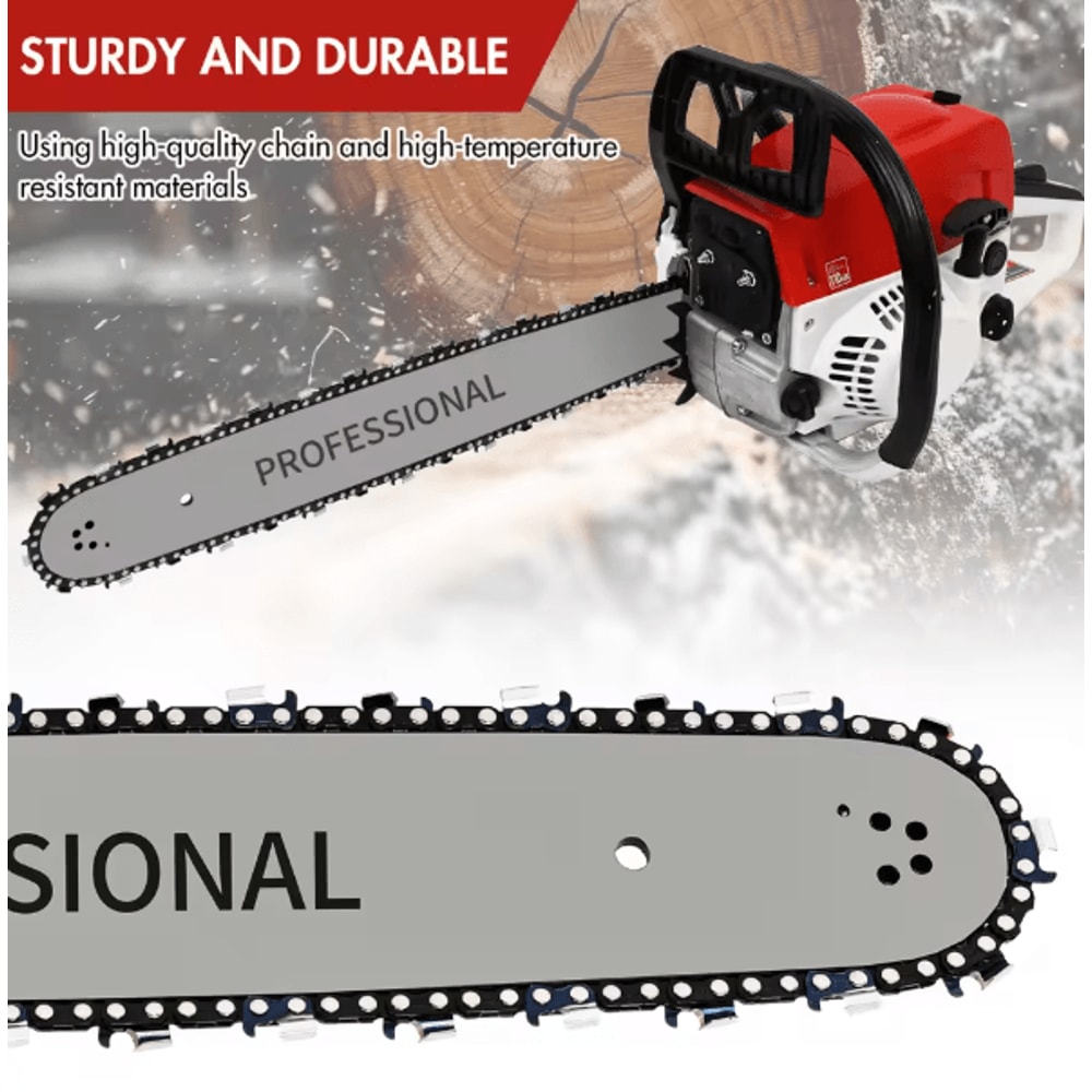 52cc 2 Stroke 20 Inch Gas Chainsaw Portable Air Cooled Wood Cutting Saw For Logging And Firewood 1