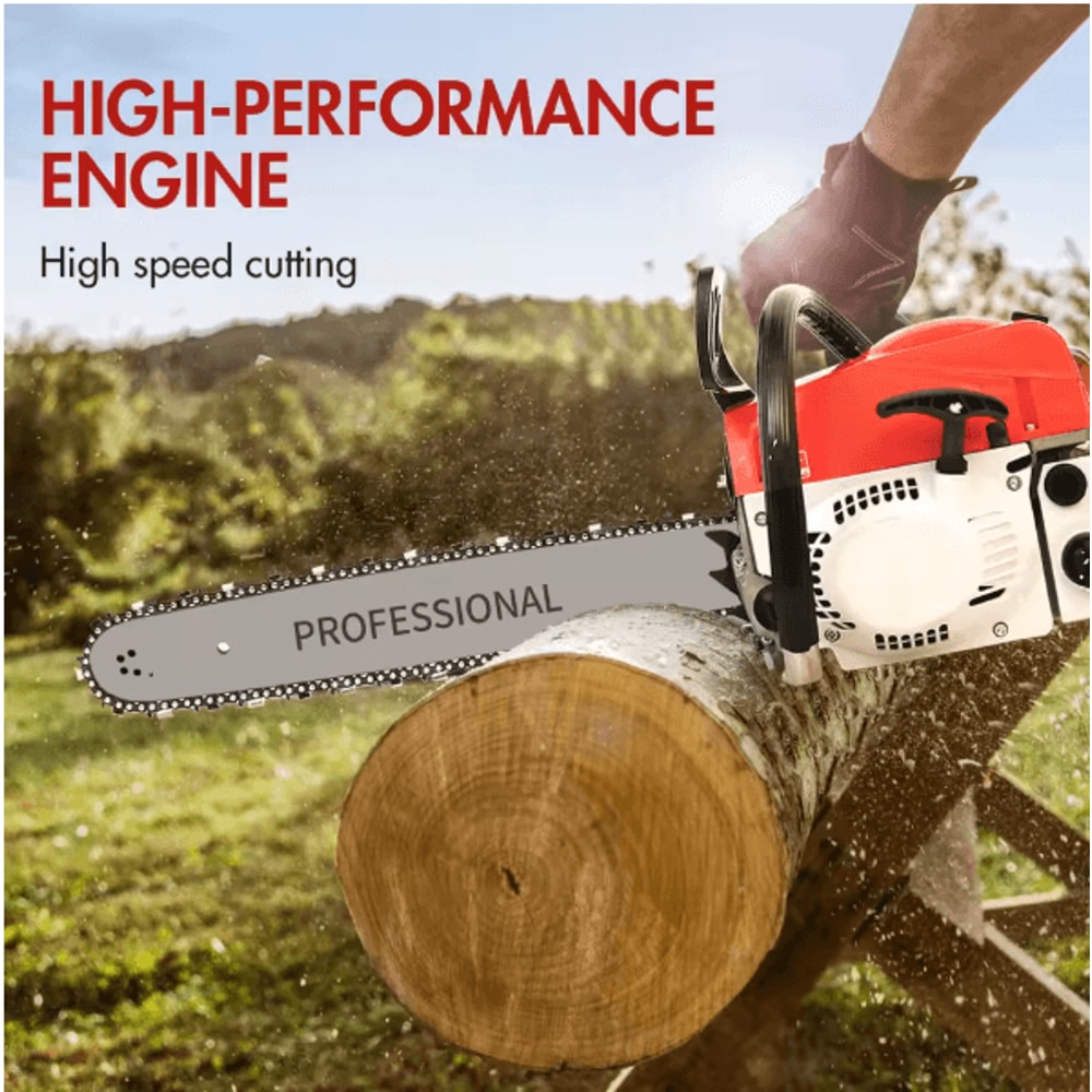 52cc 2 Stroke 20 Inch Gas Chainsaw Portable Air Cooled Wood Cutting Saw For Logging And Firewood 2