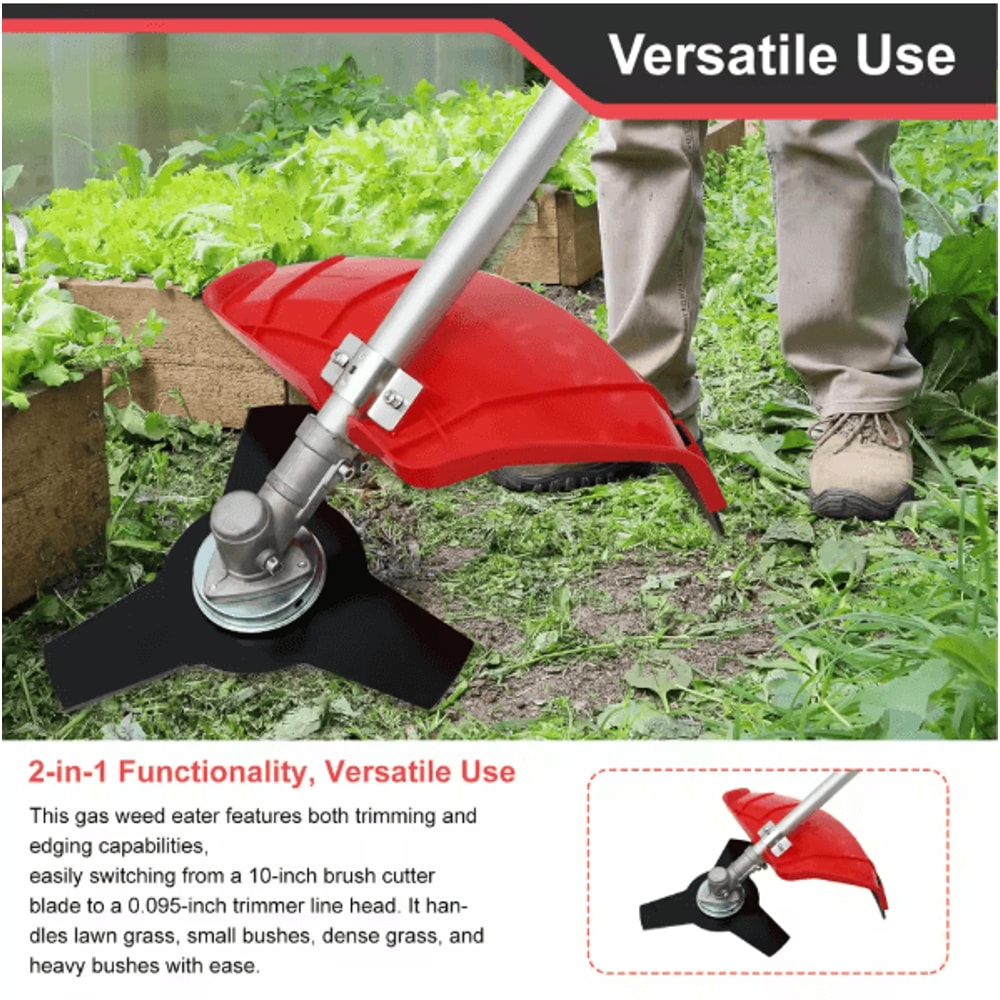 31cc 4 Stroke Gas Weed Eater Straight Shaft Trimmer Lightweight Cordless Weed Wacker For Lawn And G 3