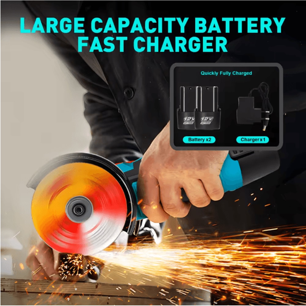 Premium Cordless Brushless Angle Grinder And Car Polisher Kit 12V 16800 RPM With Dual 20 Ah Batteri 5