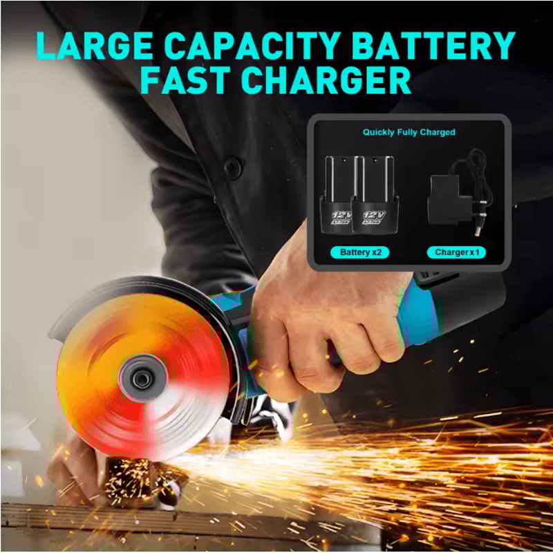 Premium Cordless Brushless Angle Grinder And Car Polisher Kit 12V 16800 RPM With Dual 20 Ah Batteri 5
