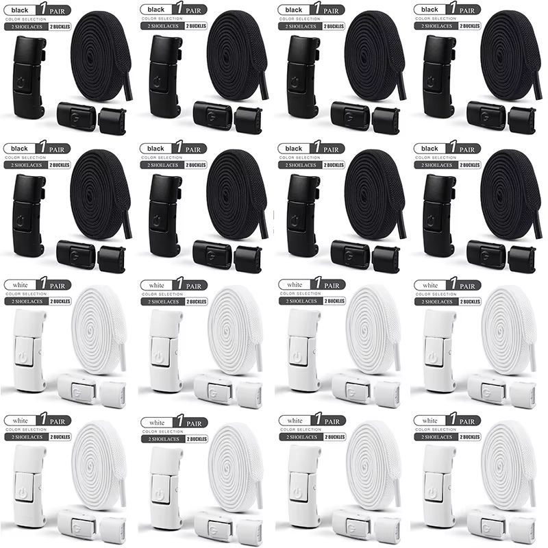 No Tie Shoelaces Press Lock Flat Laces 031in Wide For Sneakers Kids And Adults Quick Slip On Fit 23