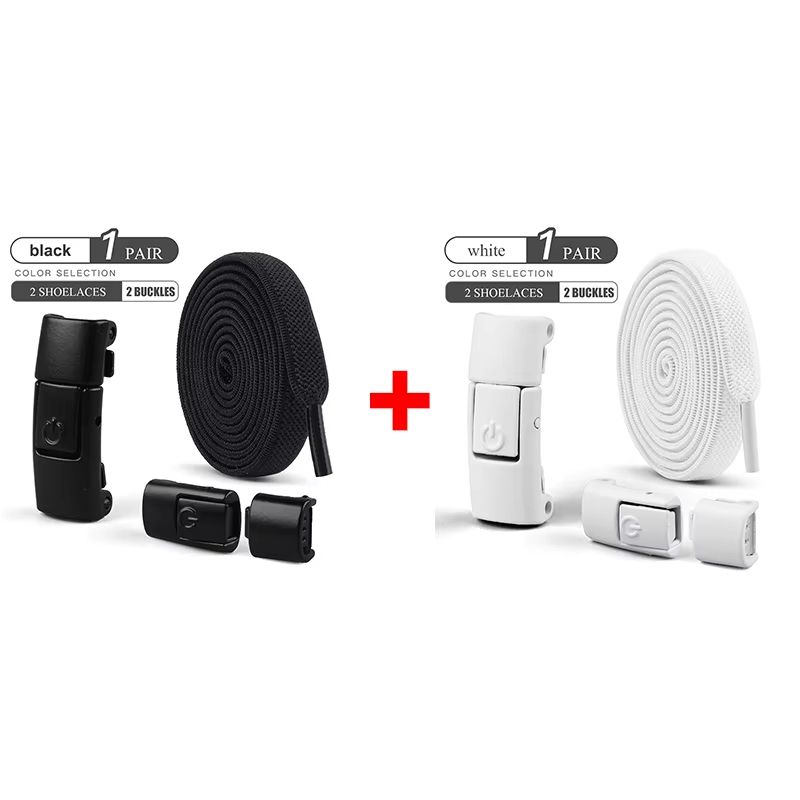 No Tie Shoelaces Press Lock Flat Laces 031in Wide For Sneakers Kids And Adults Quick Slip On Fit 24