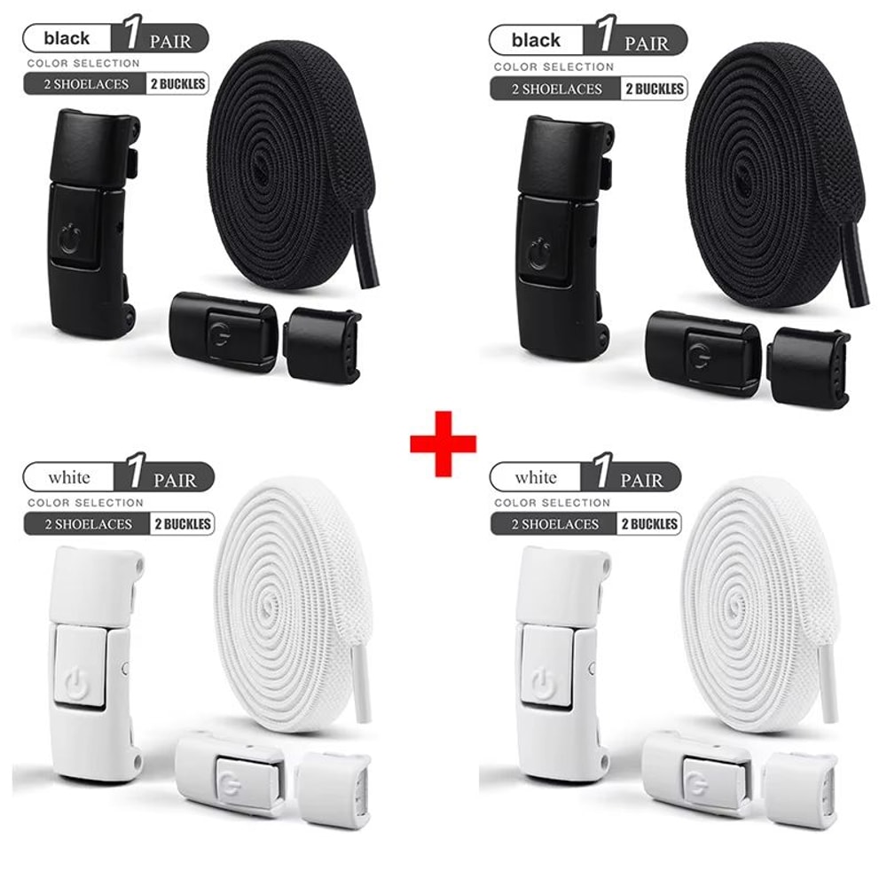 No Tie Shoelaces Press Lock Flat Laces 031in Wide For Sneakers Kids And Adults Quick Slip On Fit 25